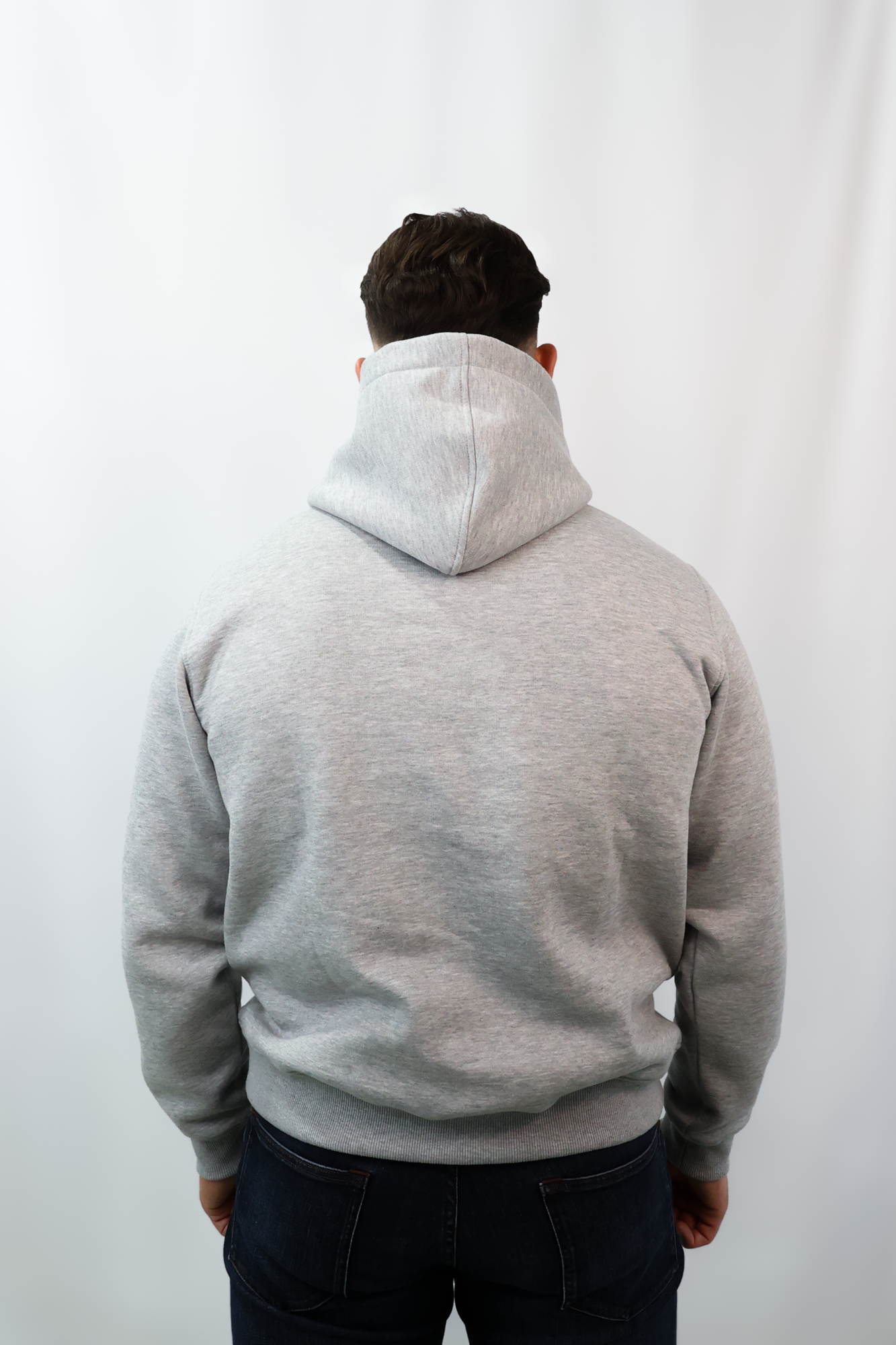 CURVED LETTERS HOODIE GRAU