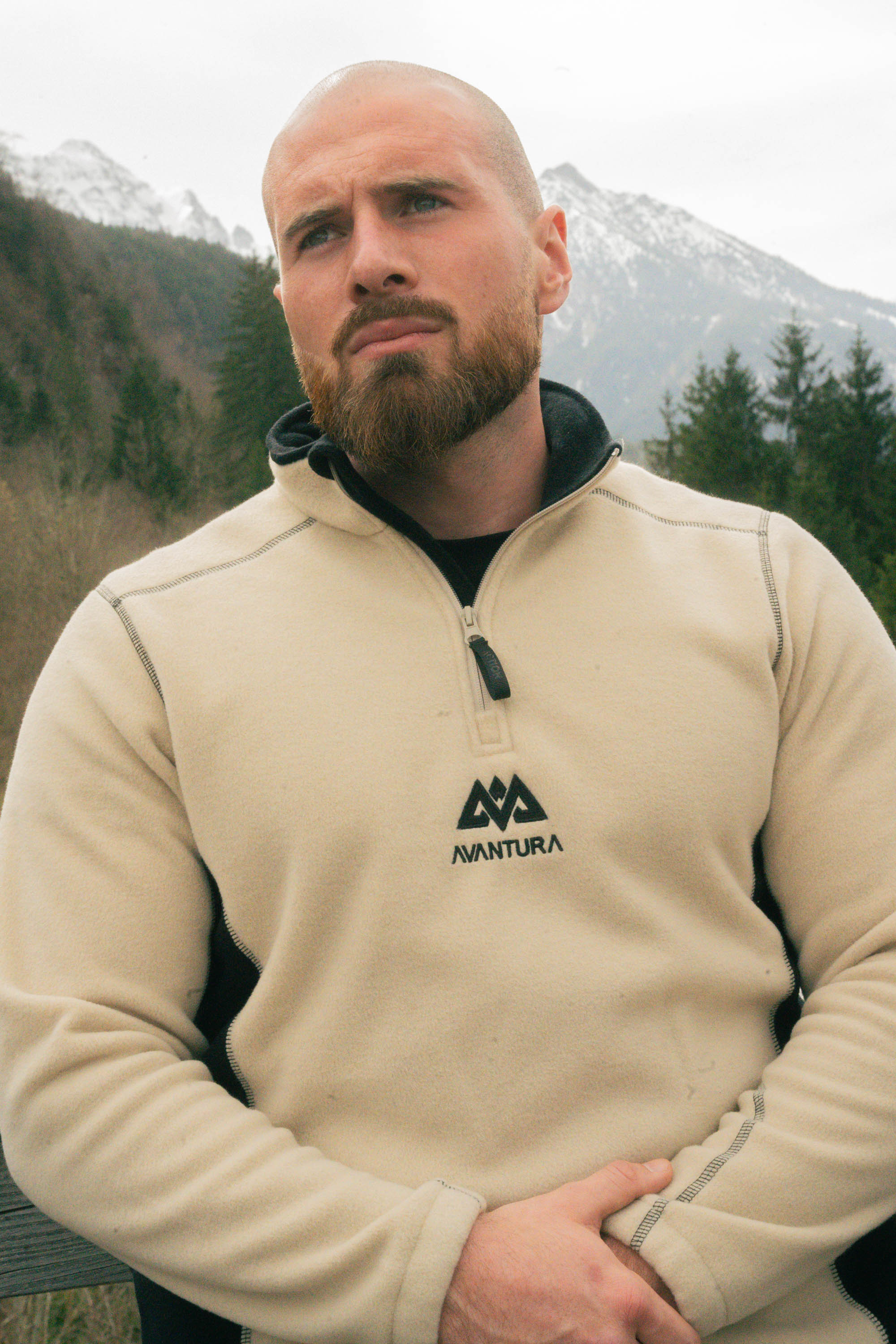 KEEP IT WARM HALFZIP BEIGE/SCHWARZ