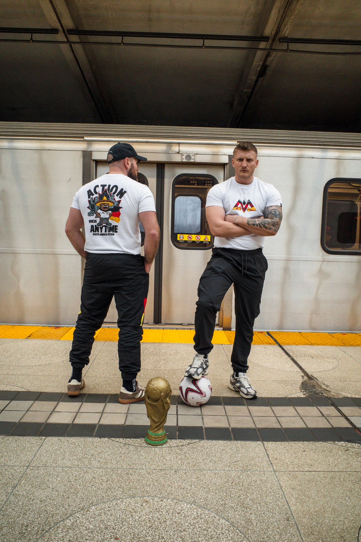 White MOSAIK T-shirt with German flag back print