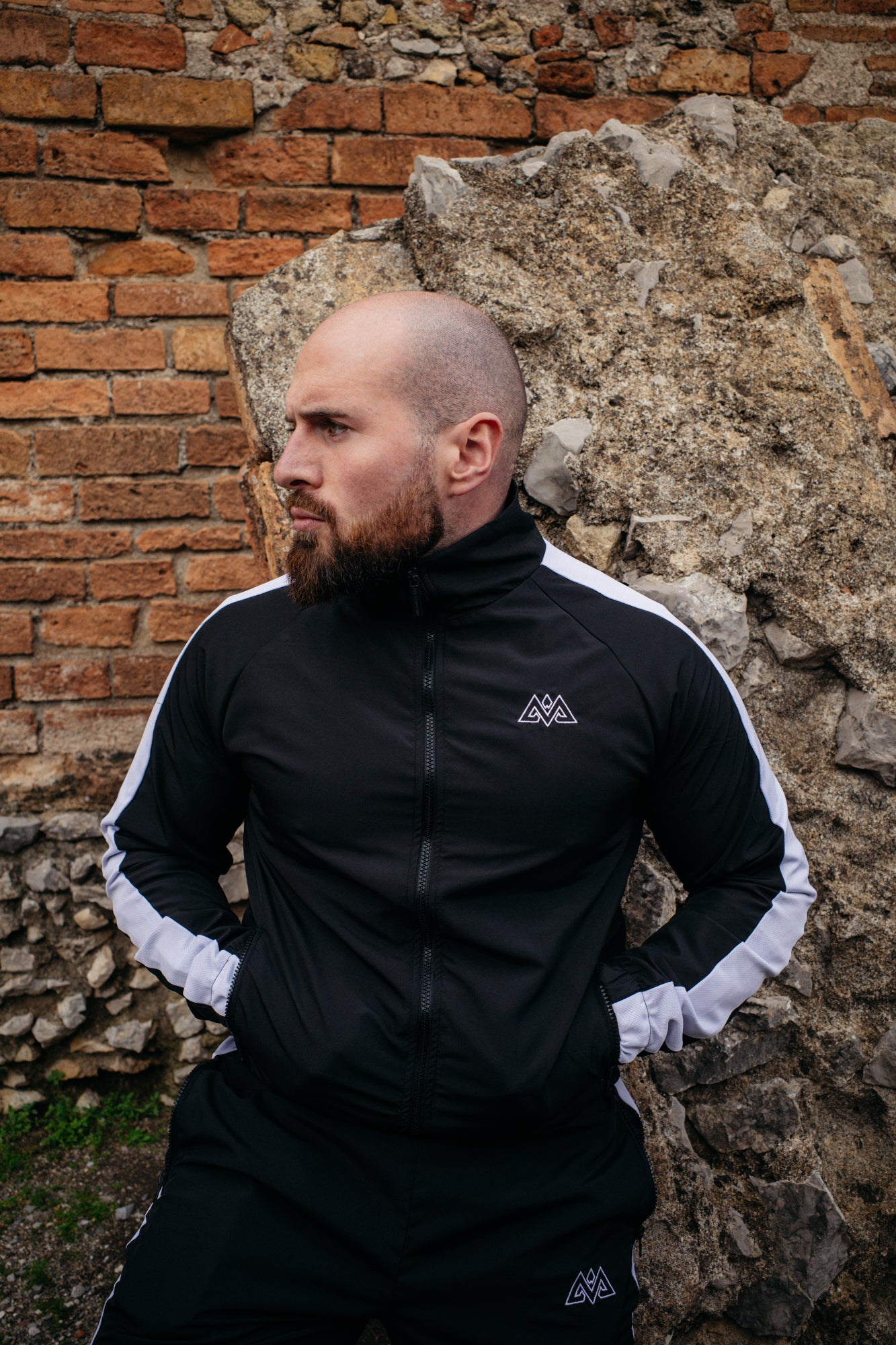 TRACKJACKET SCHWARZ/WEISS