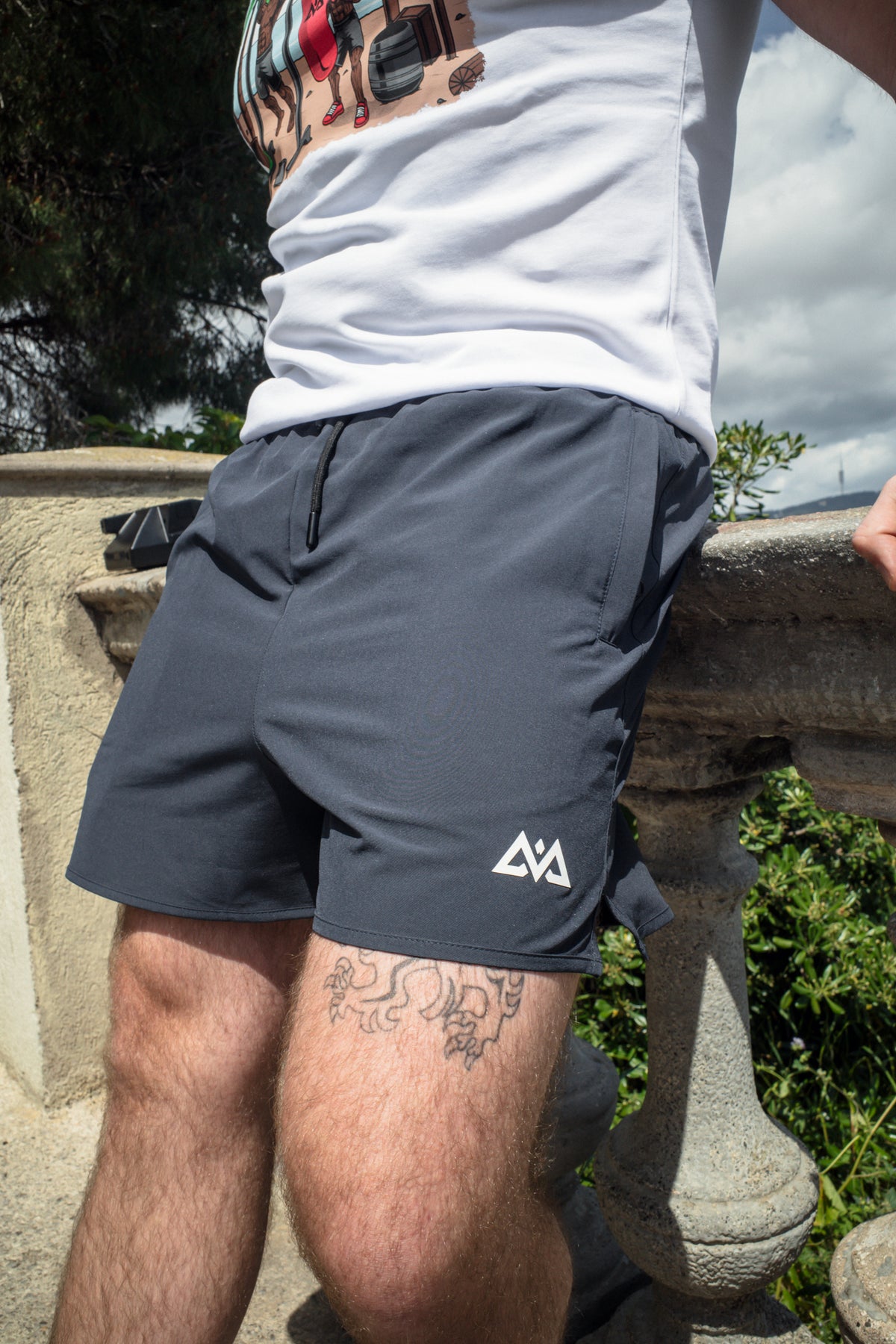 AVA LOGO SPORT SHORTS 2 GRAU