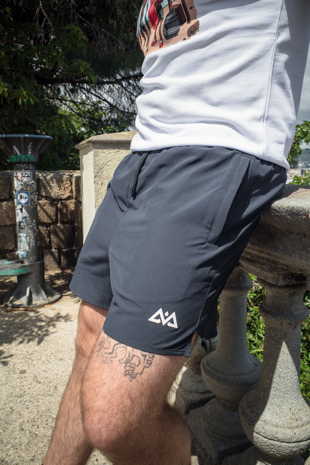 AVA LOGO SPORT SHORTS 2 GRAU